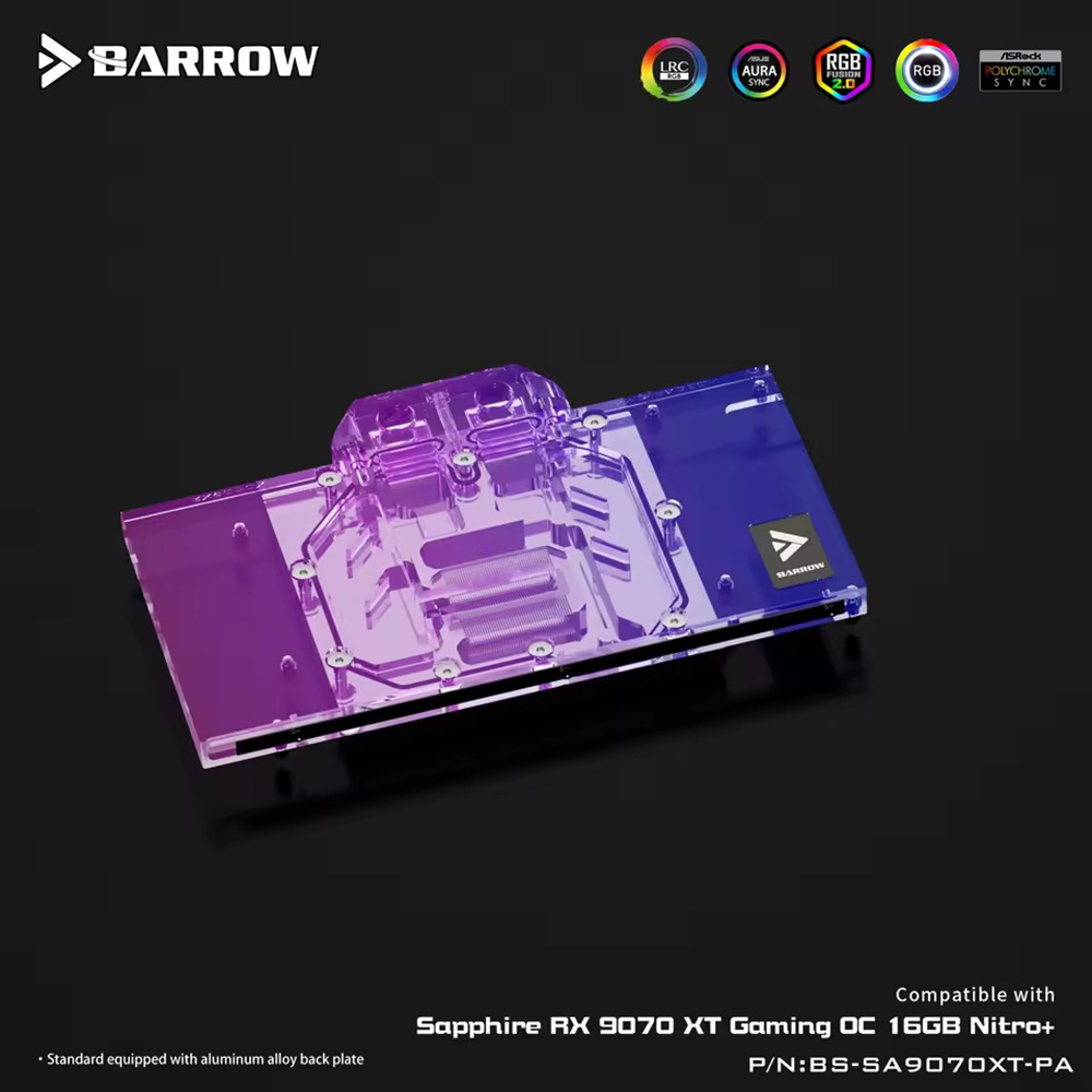 Barrow GPU Water Block For Sap - đánh giá và giá Rx 9070 16Gb