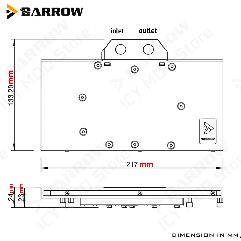Barrow Graphics Card Water Coo - đánh giá và giá Rx 9070 16Gb