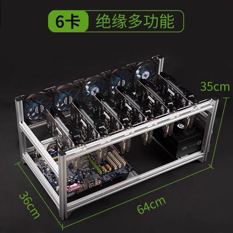 6 8 12 19 GPU Thợ Mỏ Khai Thác - đánh giá và giá Gpu Mining Rig Frame 8 Gpu