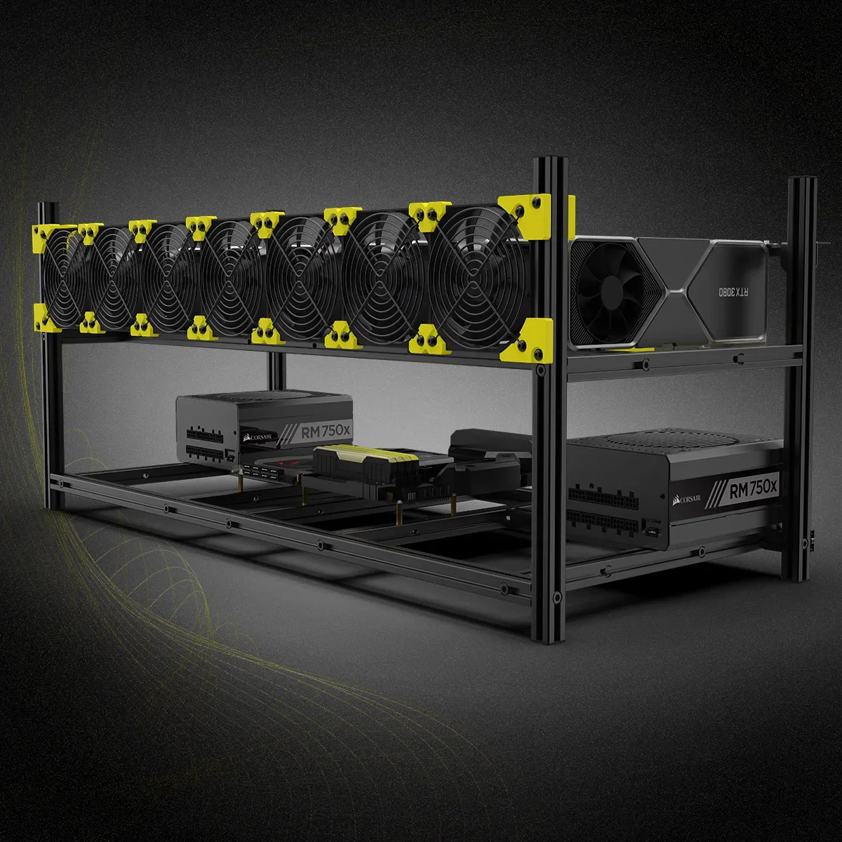1pc 8 GPU Graphics card Alumin - đánh giá và giá Gpu Mining Rig Frame 8 Gpu