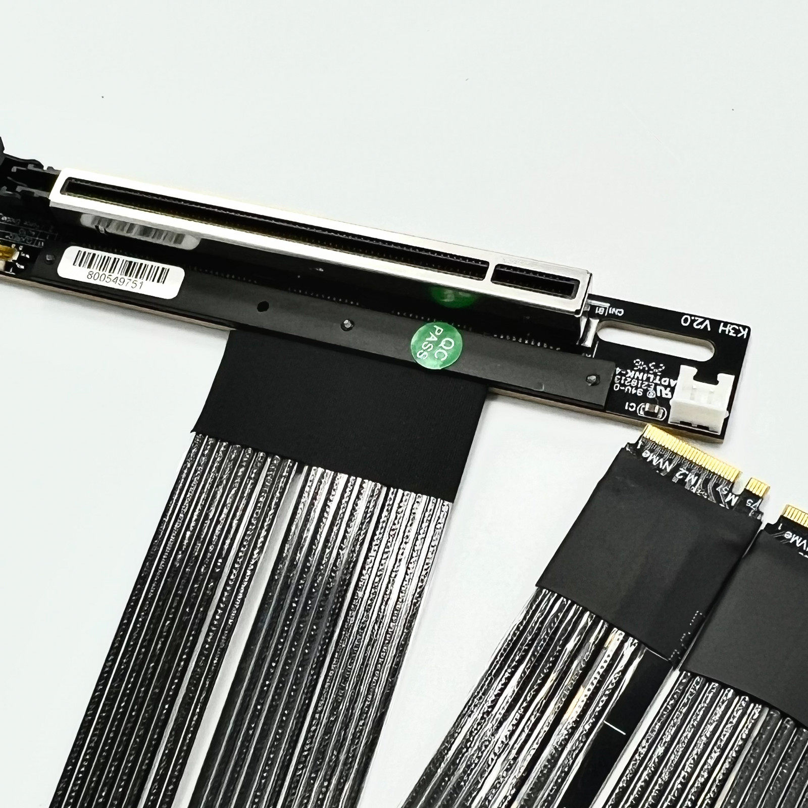 PCIe 5.0 X16 4*M.2 NVMe To X8  - đánh giá và giá Pcie 5.0 Gpu Riser Cable